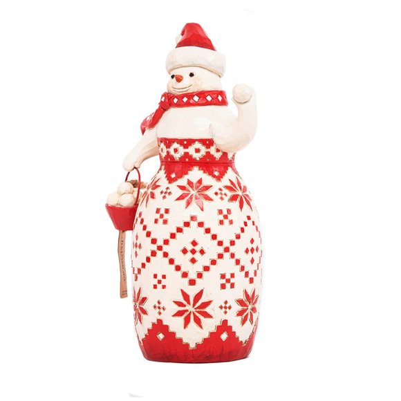 Jim Shore Nordic Noel Snowman Figurine - Picture 2 of 5